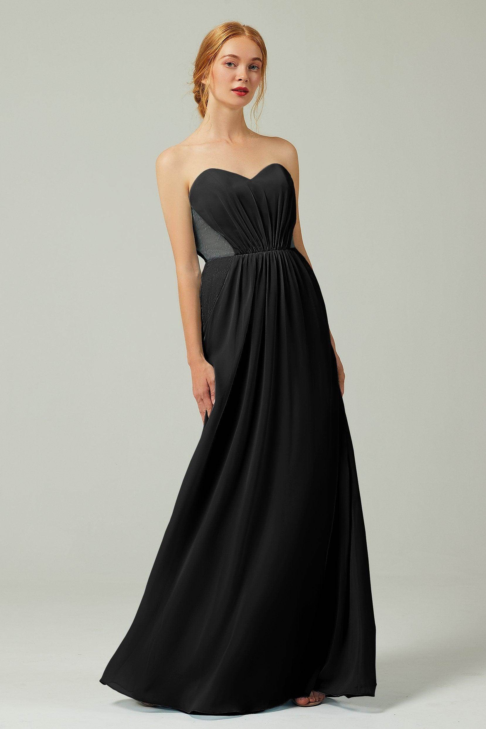 Sheath-Column Floor Length Chiffon Bridesmaid Dress CB0330 - COCOMELODY